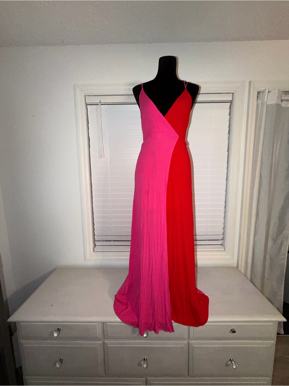 Anthropologie En Elly Fitted Dress pink red sleeveless Party Homecoming Prom